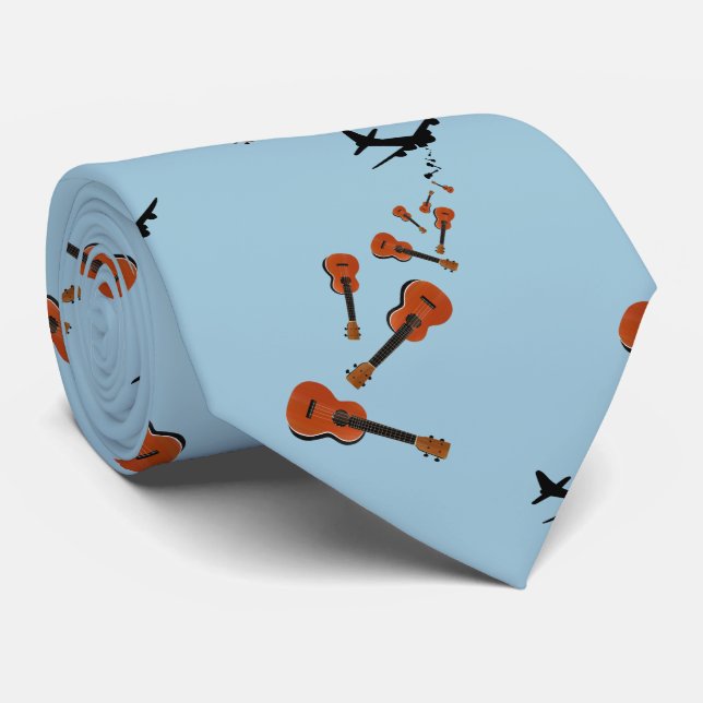 Ukuleles being dropped from a plane tie (Rolled)