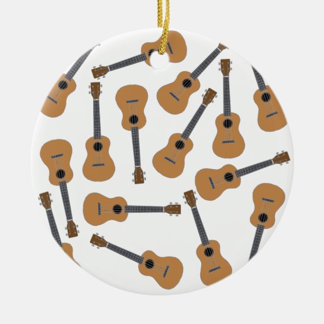 Ukuleles Uke Ceramic Tree Decoration (Front)
