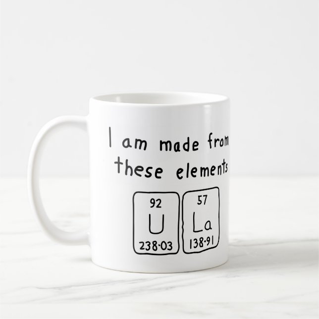 Ula periodic table name mug (Left)