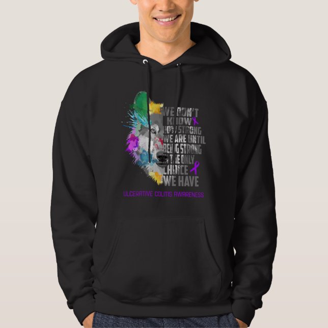 Ulcerative Colitis Awareness Ribbon Support Gifts Hoodie (Front)