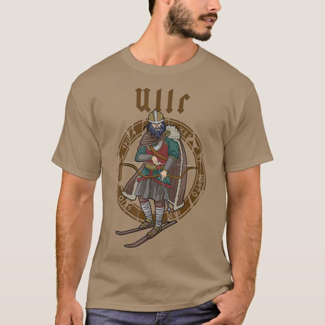 Ullr  God Of Archery  Viking Gifts Hunting Ski T-Shirt (Front)