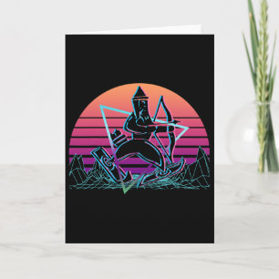 Ullr God Of Bow Hunting And Skiing Vaporwave Aesth Card