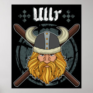 Ullr Ski Winter Sports Gifts Skiing Viking Ullr Poster