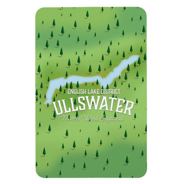Ullswater lake district travel map poster. magnet (Vertical)