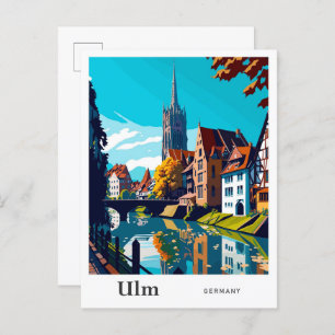 Ulm Germany Travel Vintage Illustration Postcard