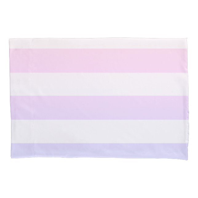 Ulra violet and pink pastel stripes pillowcase (Front)