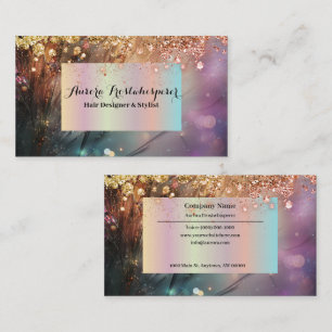 Ulrica Dark Rose Glitter Halo Business Card