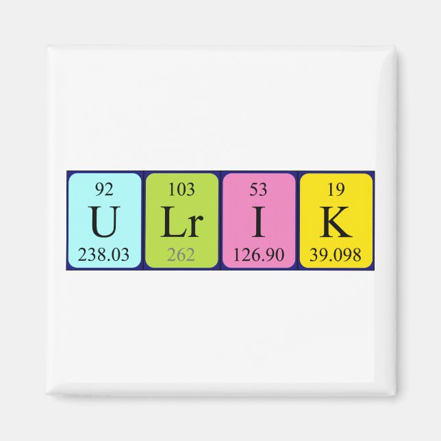 Ulrik periodic table name magnet (Front)