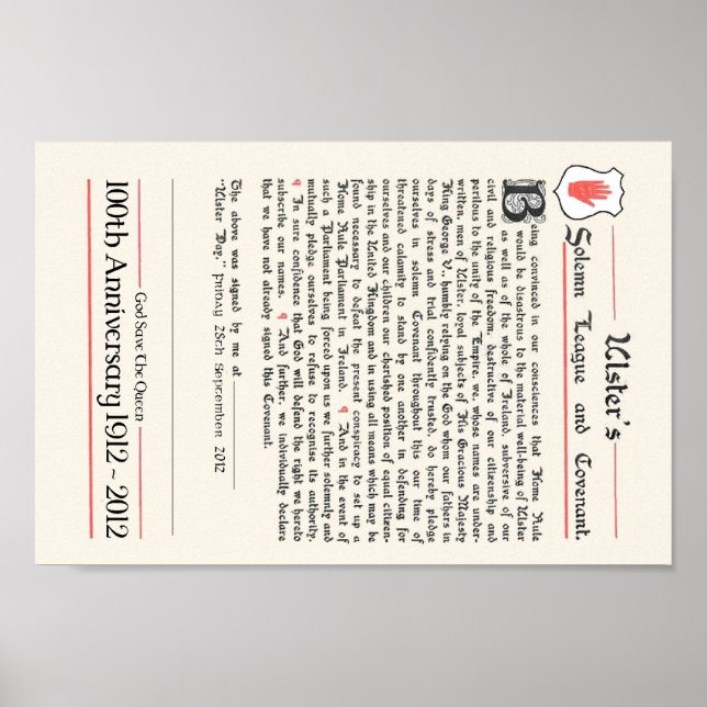 Ulster Covenant Poster (Front)