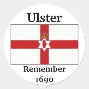 Ulster Flag, Ulster, Remember1690 Classic Round Sticker