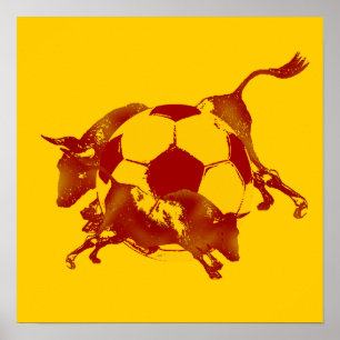 Ulta hot Spanish Running of the bulls soccer gifts Poster