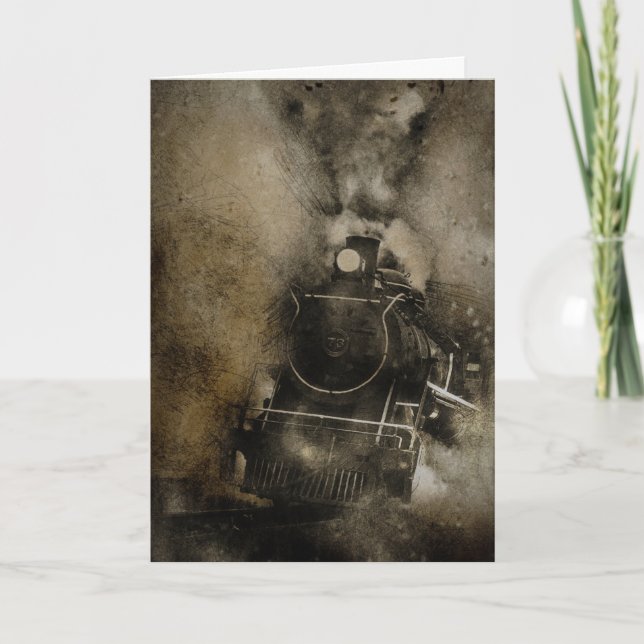 Ulterior Locomotives Train Lover Birthday Card (Front)