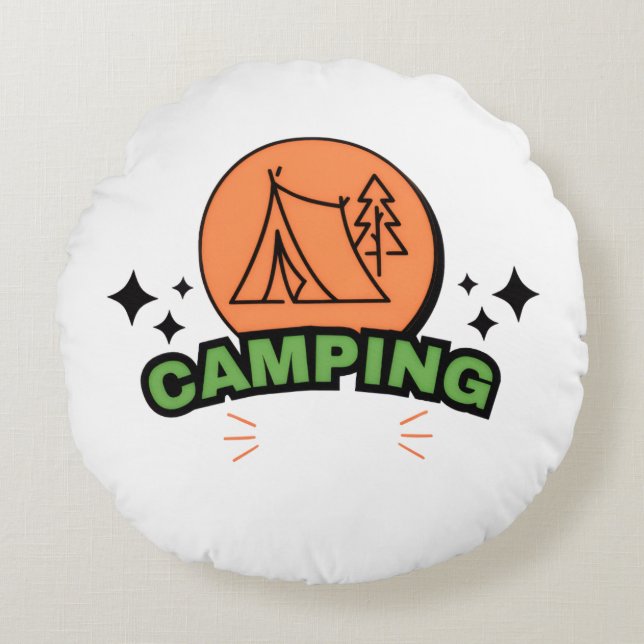 Ultimate Camping Adventure | Nature Escape & Outdo Round Cushion (Front)