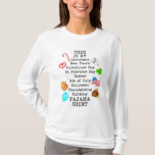 Ultimate Celebration Pajama Top Multi Holidays