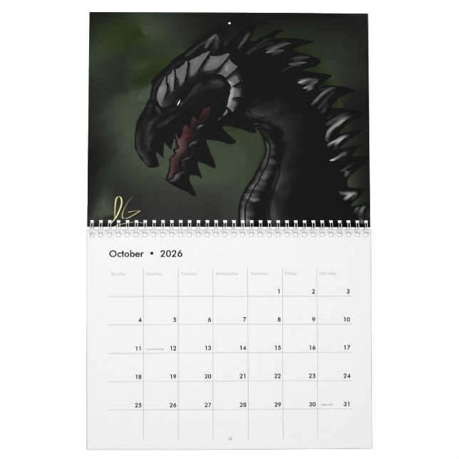 Ultimate Dragon Art Calendar (Oct 2026)
