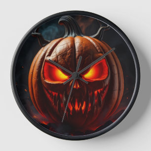 Ultimate Fiery Pumpkin Horror Clock