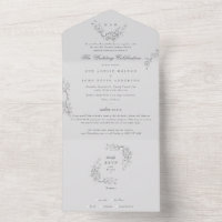 Ultimate Floral Grey Traditional Monogram Wedding