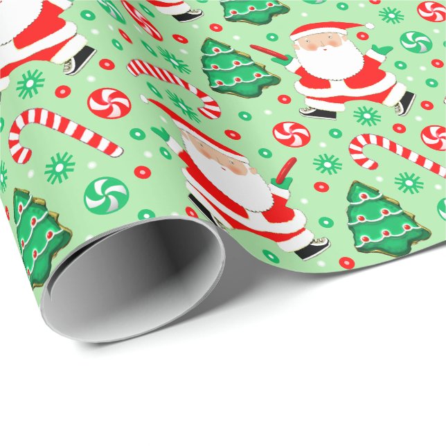 Ultimate Frisbee Christmas Gift Wrapping Paper (Roll Corner)