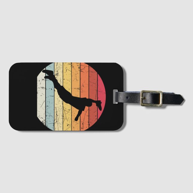 Ultimate Frisbee Disc Player Vintage Retro Luggage Tag (Front Horizontal)