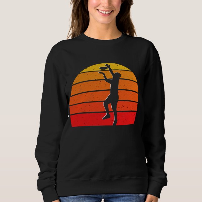 Ultimate Frisbee Disc Player Vintage Sunset Colour Sweatshirt (Front)