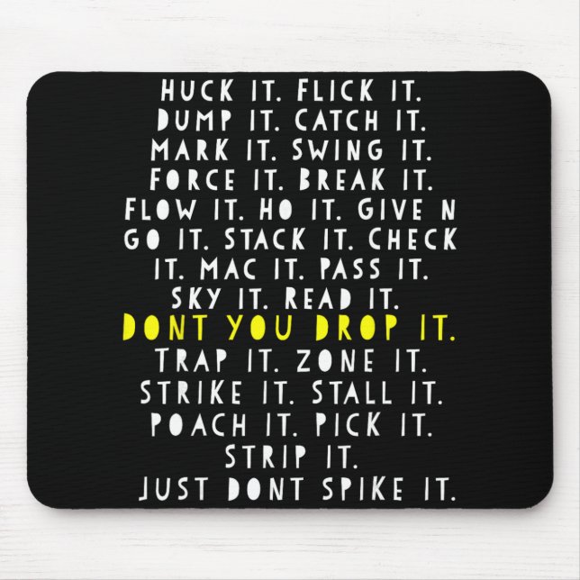 Ultimate Frisbee Game Language Frowler Disc Golf P Mouse Pad (Front)