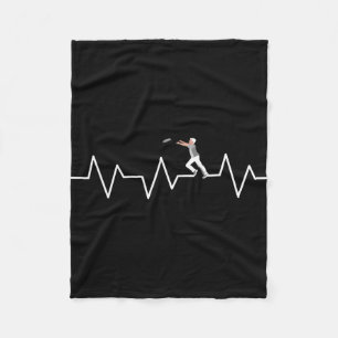 Ultimate Frisbee Heartbeat Funny Disc Golf Player  Fleece Blanket