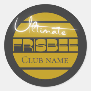 Ultimate Frisbee logo in yellow  Classic Round Sticker