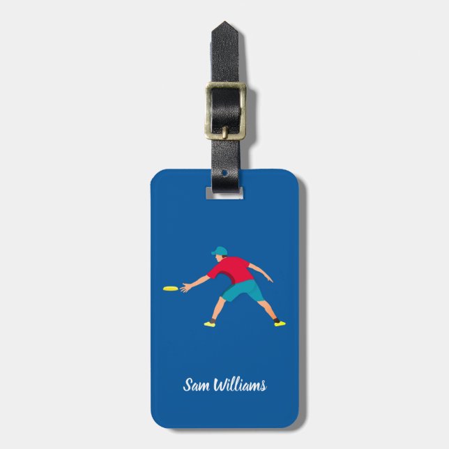 Ultimate Frisbee Luggage Tag (Front Vertical)