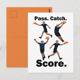 Ultimate Frisbee Pass Catch Score Frisbee Party Postcard