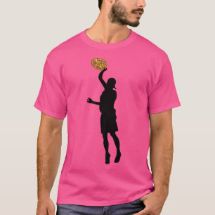 Ultimate Frisbee Silhouette Jumping Catch Pizza Di T-Shirt