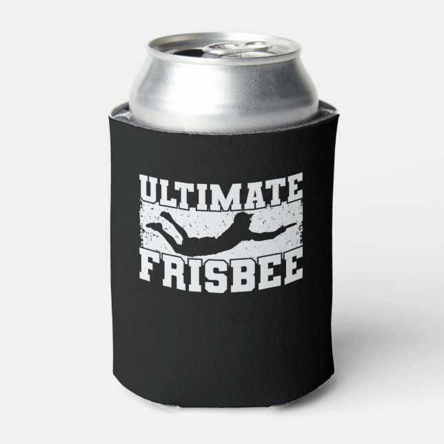 Ultimate Frisbee spielen Sport am Strand Can Cooler (Can Front)
