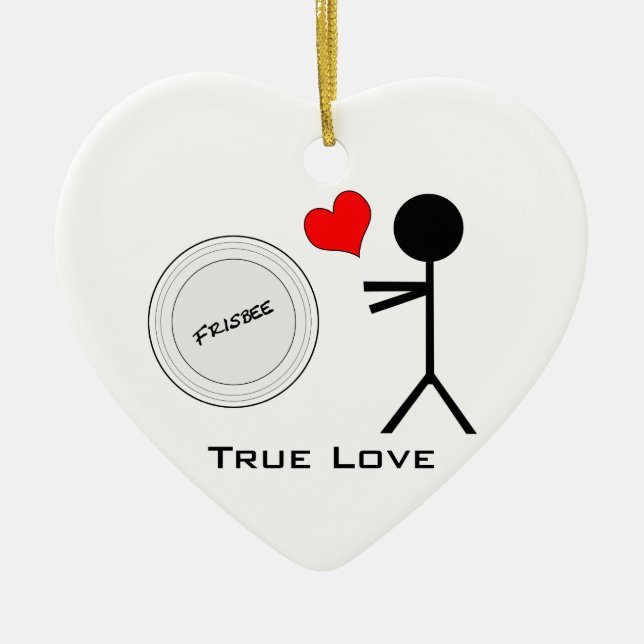Ultimate Frisbee True Love Ceramic Tree Decoration (Front)