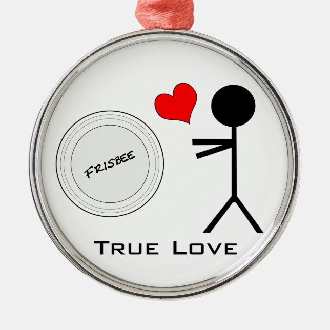 Ultimate Frisbee True Love Metal Tree Decoration (Front)