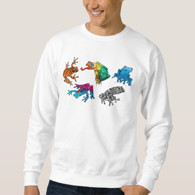 Ultimate Frog Guide - Six Raibow Frogs Sweatshirt (Front)
