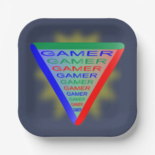 Ultimate Gamer 3 Gaming System Colours RGB Paper Plate