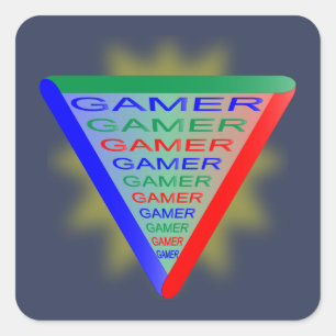 Ultimate Gamer 3 Gaming System Colours RGB Square Sticker