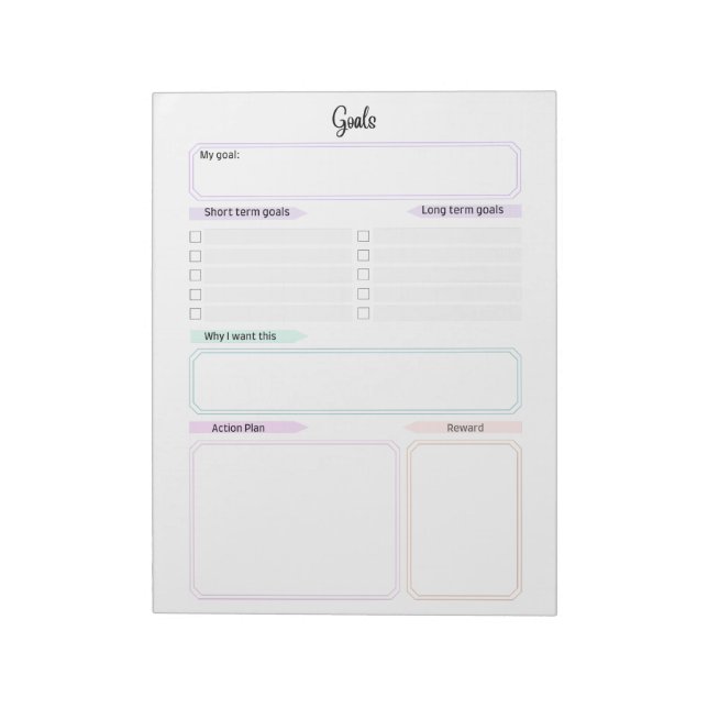 Ultimate Goals Tracker Template Notepad (Rotated)