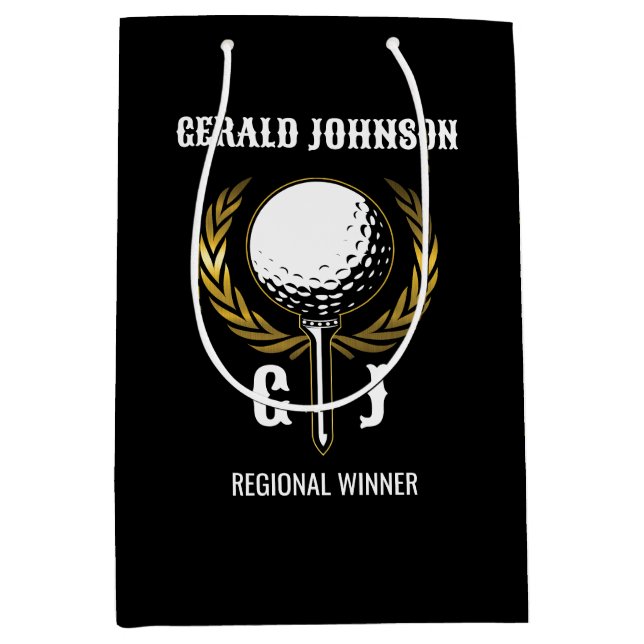 Ultimate Golf Monogram Design Medium Gift Bag (Front)