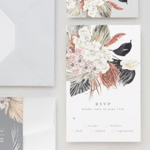 Ultimate Gray Pampas Grass Tropical Jungle RSVP Card