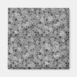 Ultimate Grey Cobbled Patchwork Terrazo Pattern Magnet