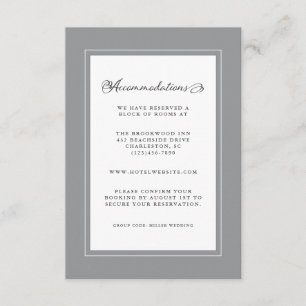 Ultimate Grey Wedding Detail Modern Chic Borders Enclosure Card