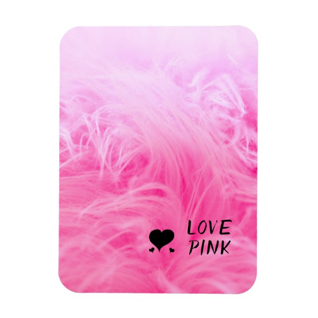 Ultimate Hot Pink Fuzzy Faux Fur Magnet (Vertical)