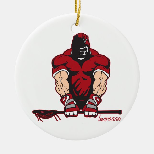 Ultimate Lacrosse Ceramic Tree Decoration (Front)
