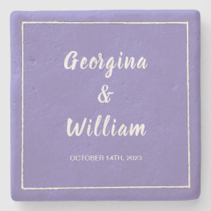 Ultimate Mauve Wedding Bride & Groom Elegant Stone Coaster