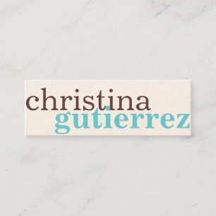 Ultimate network exchange blue ecru typography mini business card
