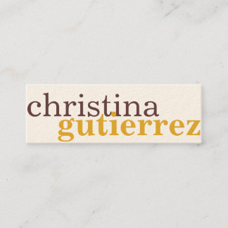 Ultimate network exchange gold ecru typography mini business card