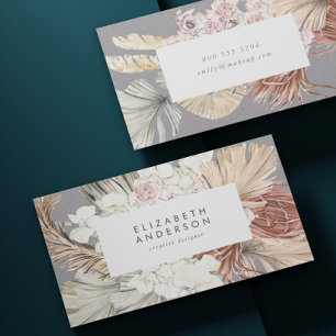 Ultimate Pampas Grass Floral Premium Grey Prof Business Card