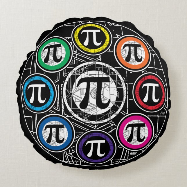 Ultimate Pi Symbol Round Pillow (Front)