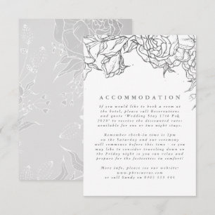Ultimate Rose Grey Silver Elegant Floral Wedding Enclosure Card