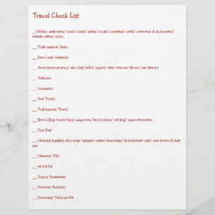 Ultimate Travel Check List for Every Kind of Trip Flyer